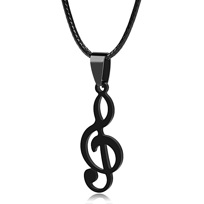Simple Style Notes Stainless Steel  Necklace