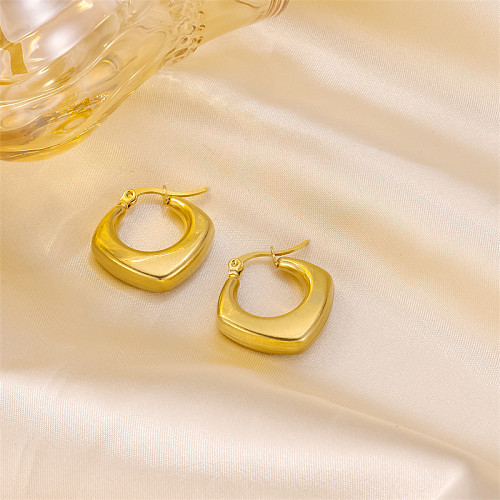 1 Piece Elegant Commute Geometric Plating Stainless Steel  18K Gold Plated Earrings