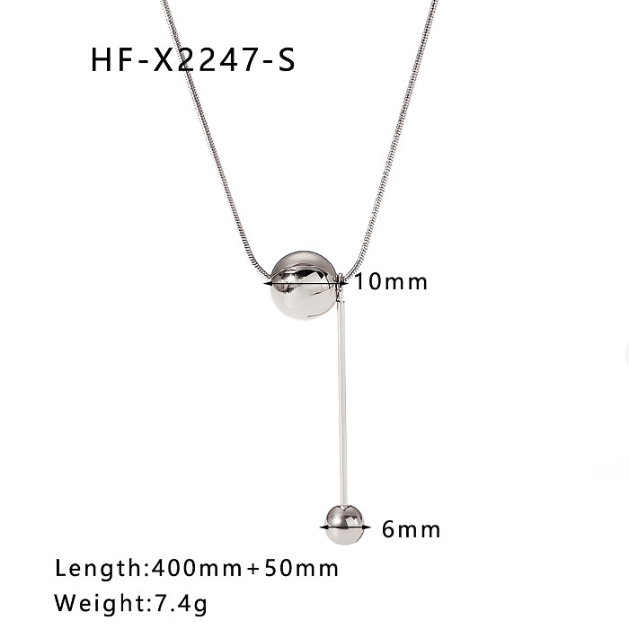 Casual Lady Simple Style Ball Stainless Steel  Plating 18K Gold Plated Pendant Necklace