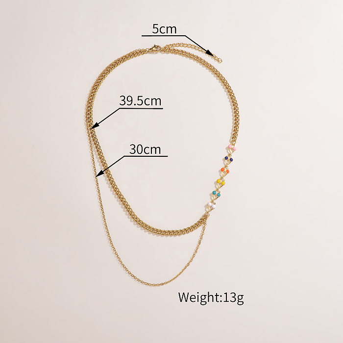 Geometrische Edelstahl-Halskette im Vintage-Stil mit Edelstahl-Halsketten