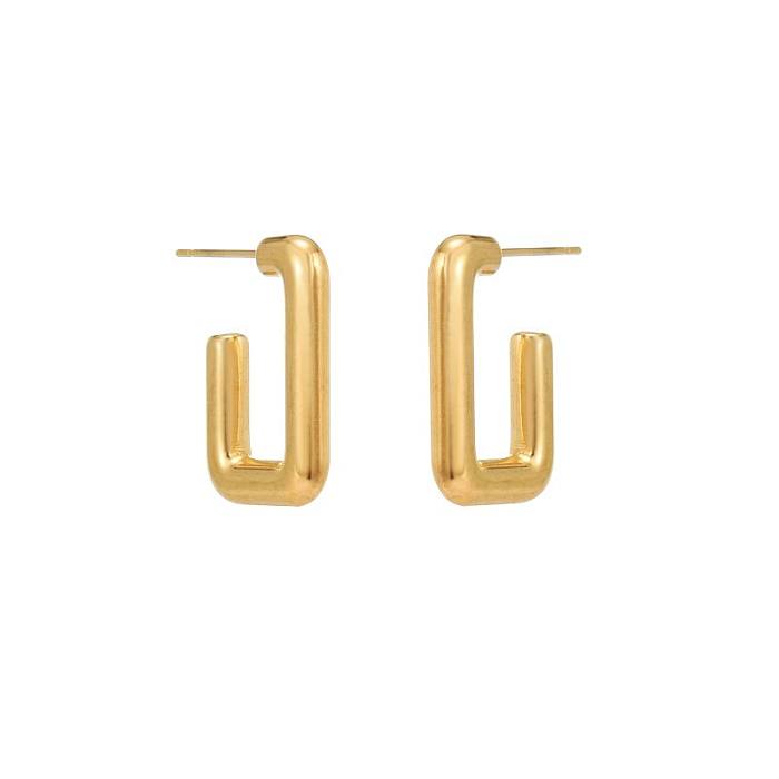 1 Pair Simple Style Geometric Polishing Plating Stainless Steel  18K Gold Plated Ear Studs