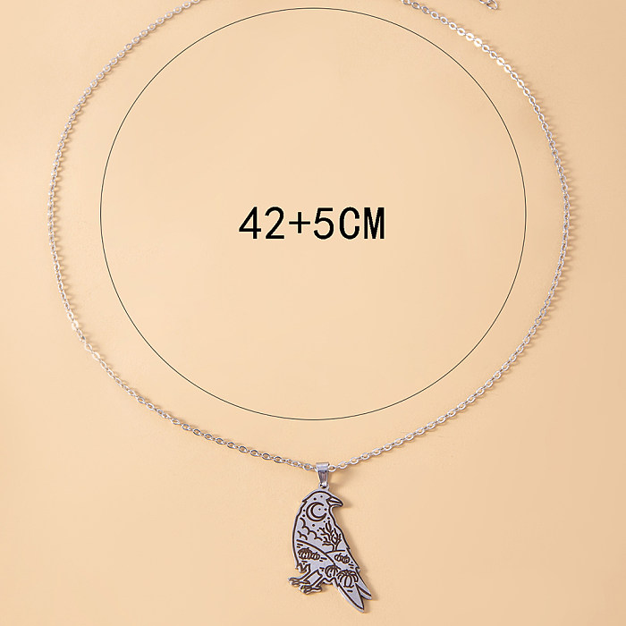 Retro-Edelstahl-Halskette mit Adler-Beschichtung. Halsketten aus Edelstahl