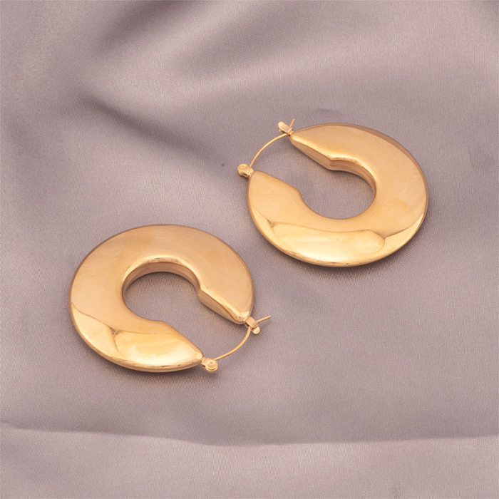 1 Pair Exaggerated U Shape Plating Stainless Steel 18K Gold Plated Earrings