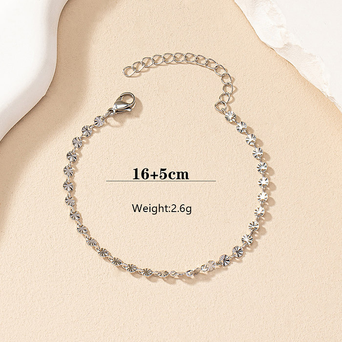 Wholesale Simple Style Classic Style Daisy Stainless Steel Plating 14K Gold Plated Bracelets