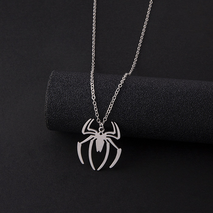 Collier avec pendentif en acier inoxydable, Style Cool, araignée, placage, colliers en acier inoxydable, 1 pièce