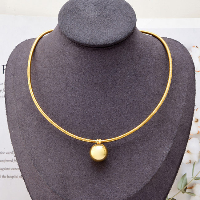 Modische Halskette mit geometrischem Edelstahl-Anhänger, vergoldete Edelstahl-Halsketten, 1 Stück