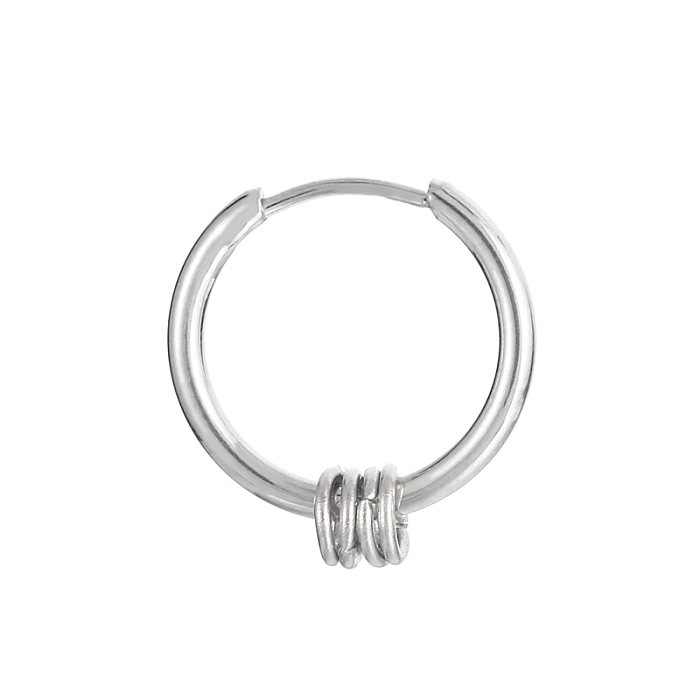1 Piece Fashion Round Stainless Steel  Plating Hoop Earrings