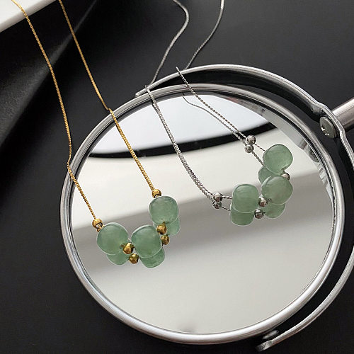 Colliers de perles géométriques en acier inoxydable à la mode