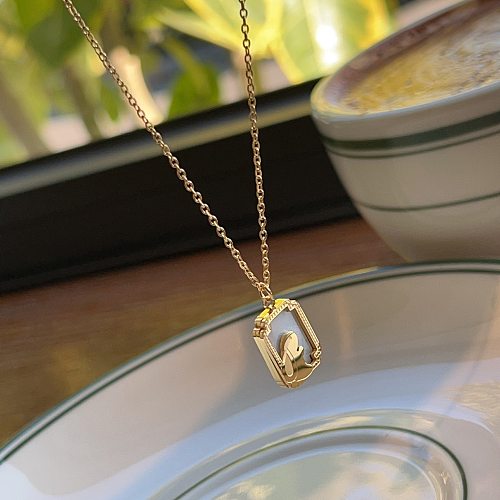 Simple Style Rabbit Stainless Steel Plating Gold Plated Pendant Necklace