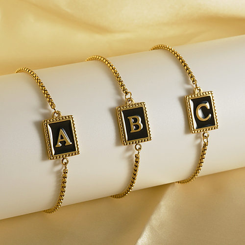 Bracelets de placage d'émail en acier titane lettre de mode 1 pièce