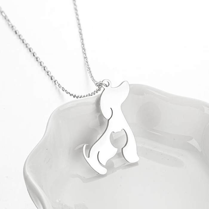 1 Piece Fashion Dog Stainless Steel  Stainless Steel Plating Pendant Necklace