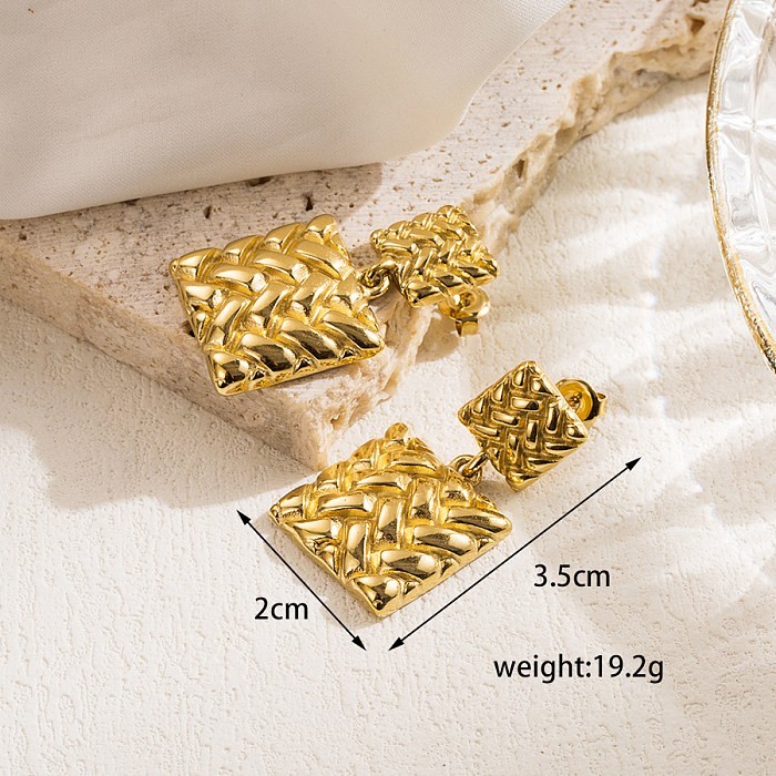 1 Pair Casual Heart Shape Solid Color Plating Stainless Steel  14K Gold Plated Ear Studs