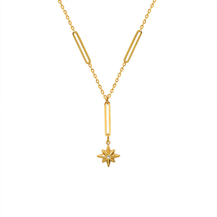 Sechs Sterne Schlüsselbeinkette V-Ausschnitt Mori Quaste Halskette