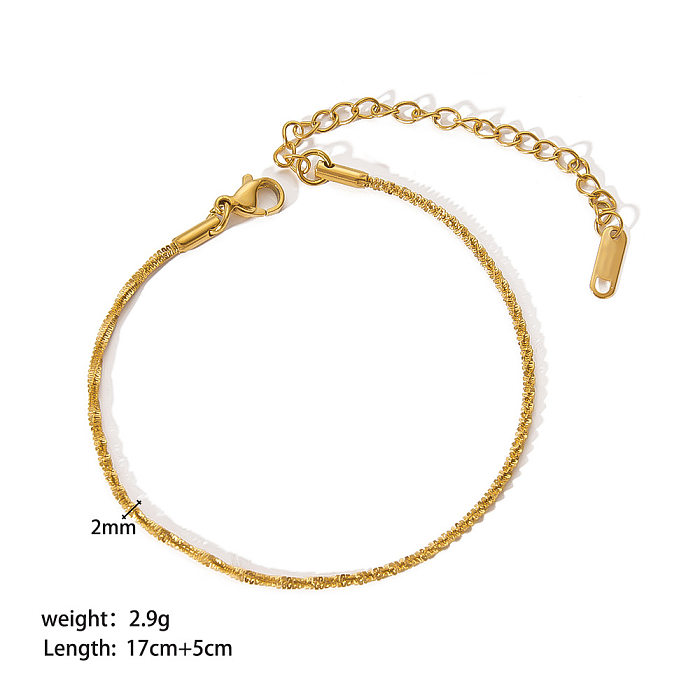 IG Style Modern Style Solid Color Stainless Steel Plating 18K Gold Plated Bracelets