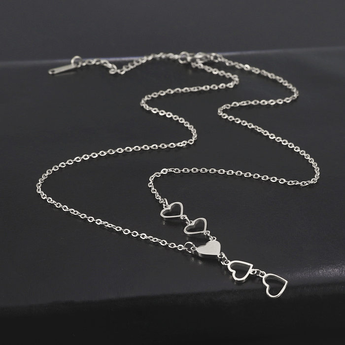 Simple Style Heart Shape Stainless Steel  Plating Necklace