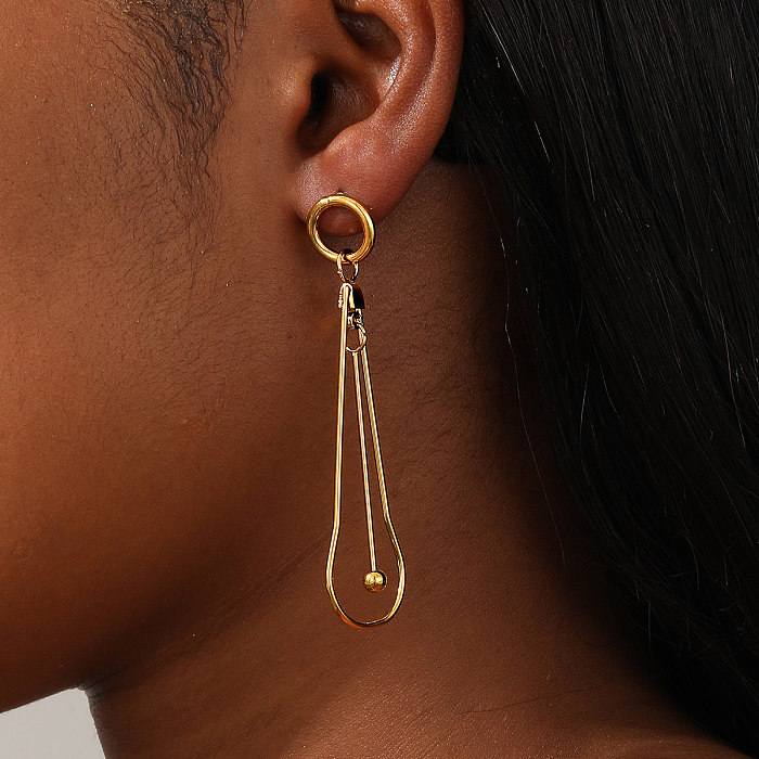 Boucles d'oreilles pendantes en trois dimensions, 1 paire, ampoule de Style ethnique, placage en acier inoxydable