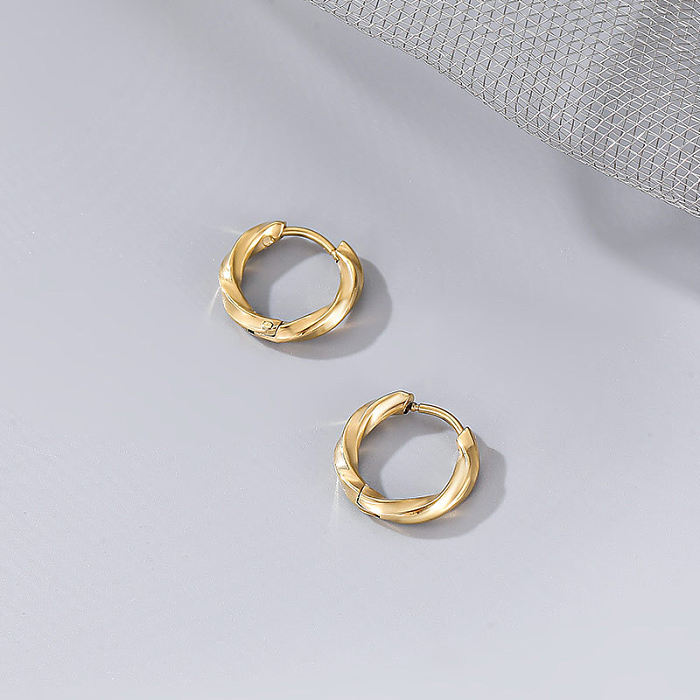1 Pair Fashion Circle Solid Color Stainless Steel Plating Earrings