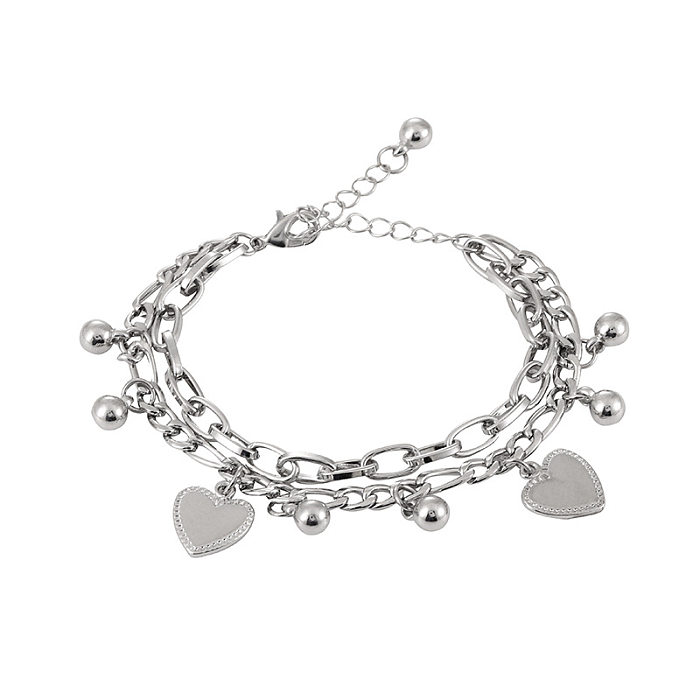 Fashion Heart Shape Titanium Steel Plating Bracelets 1 Piece