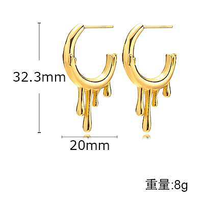 Fashion Water Droplets Stainless Steel  Earrings Plating Stainless Steel  Earrings