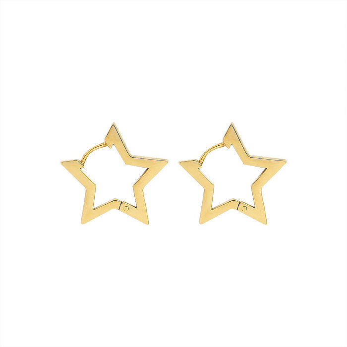 Exaggerated Geometric Star Stainless Steel Earrings