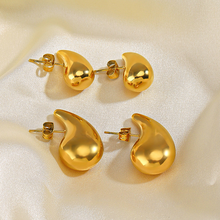 1 Pair Simple Style Geometric Plating Stainless Steel  18K Gold Plated Ear Studs