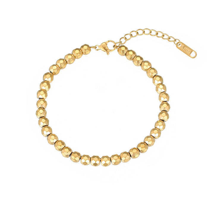 Casual Round Stainless Steel Plating Gold Plated Bracelets