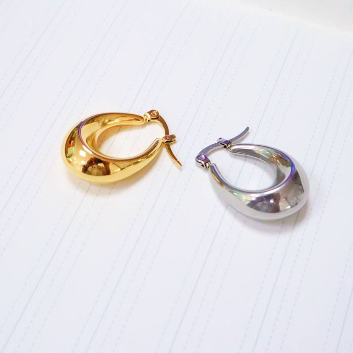 1 Pair Fashion U Shape Stainless Steel  Plating Earrings