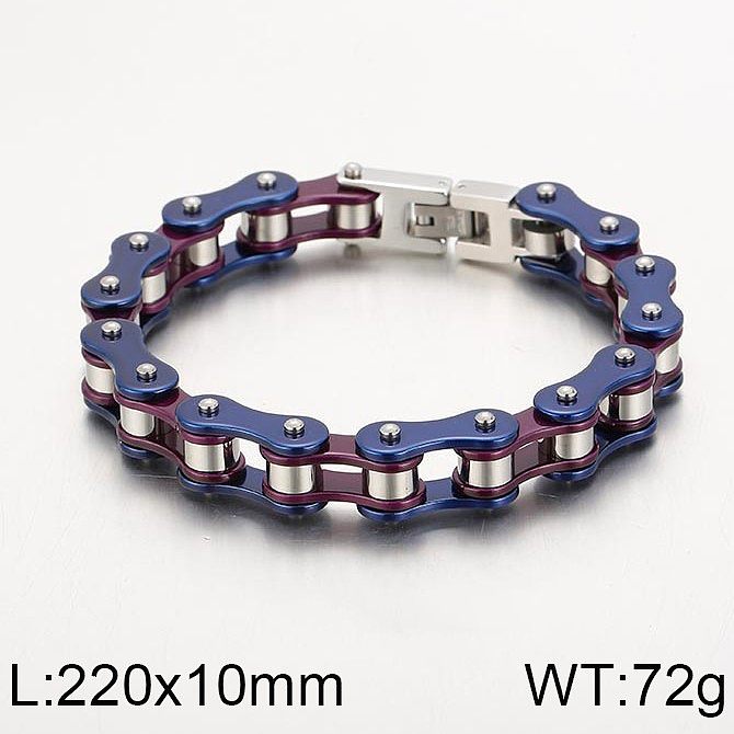 Hip-Hop Color Block Solid Color Titanium Steel Bracelets