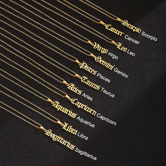 Collier simple d'acier inoxydable de constellation de style plaquant des colliers d'acier inoxydable