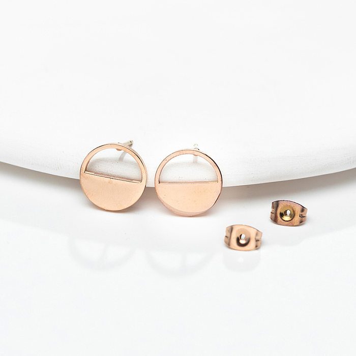 Simple Style Geometric Stainless Steel  Ear Studs Plating No Inlaid Stainless Steel  Earrings