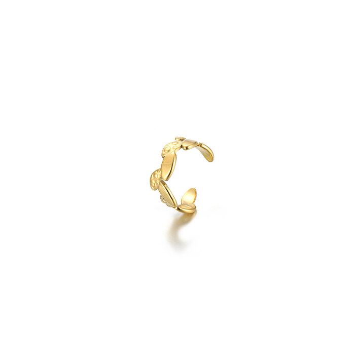 1 pieza Clips de oreja chapados en oro de 18 quilates de acero inoxidable con revestimiento geométrico de estilo simple