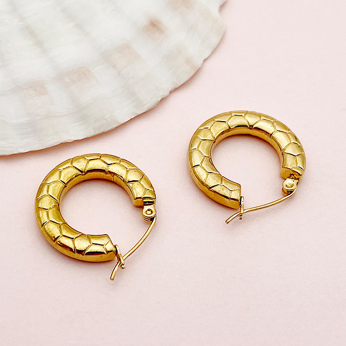 1 Paar Vintage-Stil, schlichter Stil, U-Form, vergoldete Ohrringe aus Edelstahl