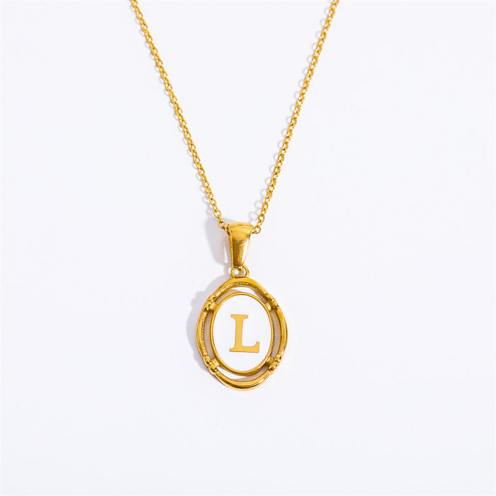 Lady Commute Letter Stainless Steel Plating Gold Plated Necklace