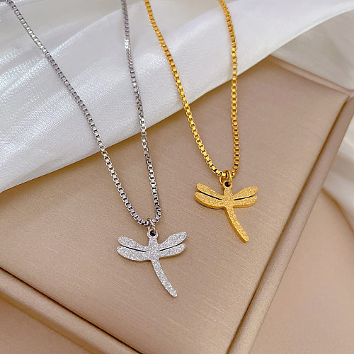 Fashion Dragonfly Stainless Steel Pendant Necklace 1 Piece
