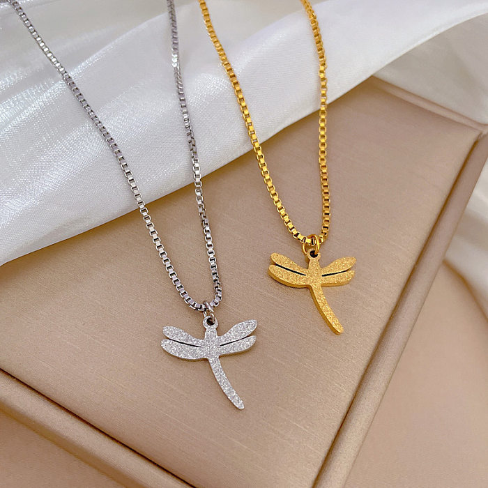 Fashion Dragonfly Stainless Steel Pendant Necklace 1 Piece