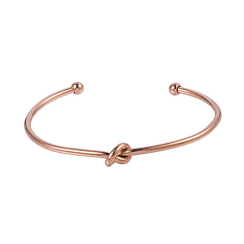 Basic Classic Style Knot Titanium Steel Plating Bangle
