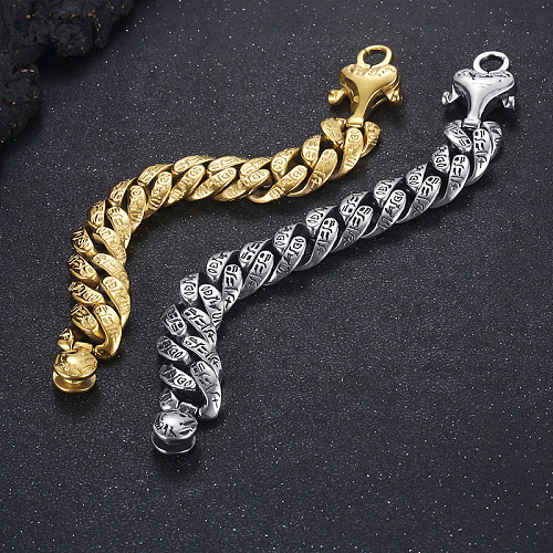 Bracelets plaqués en acier inoxydable de couleur unie géométrique Hip-Hop Rock