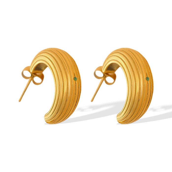 1 par de pinos de orelha de aço inoxidável com revestimento em forma de C estilo simples