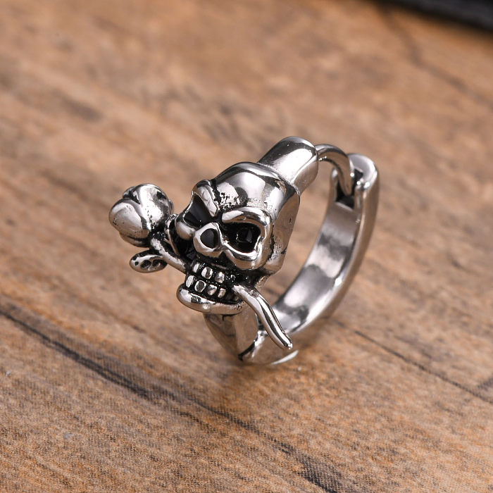 1 Piece Punk Skull Stainless Steel  Polishing Earrings