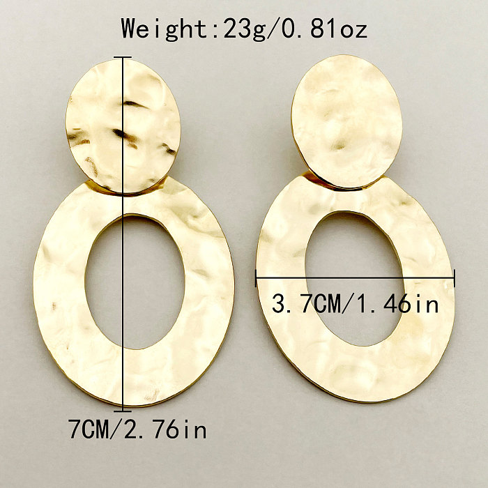 1 Pair Casual Elegant Simple Style Oval Plating Stainless Steel  Gold Plated Ear Studs