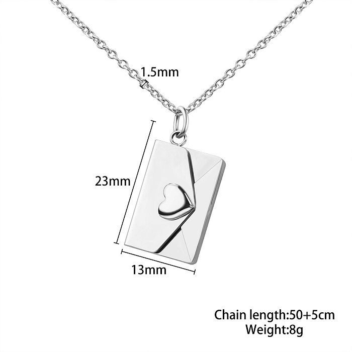 Fashion Envelope Stainless Steel  Pendant Necklace Stainless Steel  Necklaces