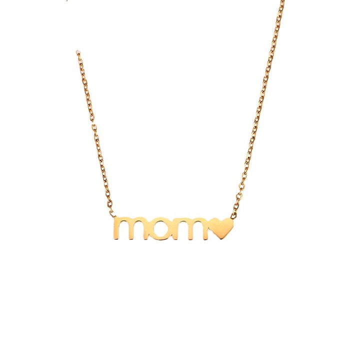 Lady MAMA Letter Stainless Steel  Stainless Steel Plating Necklace