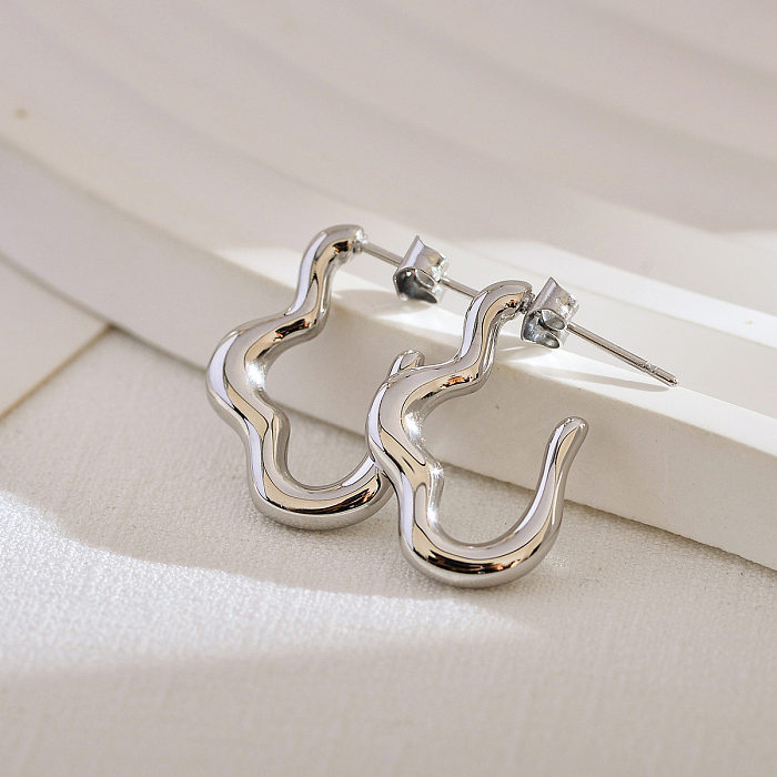 1 Pair Modern Style Classic Style Solid Color Stainless Steel  Drop Earrings