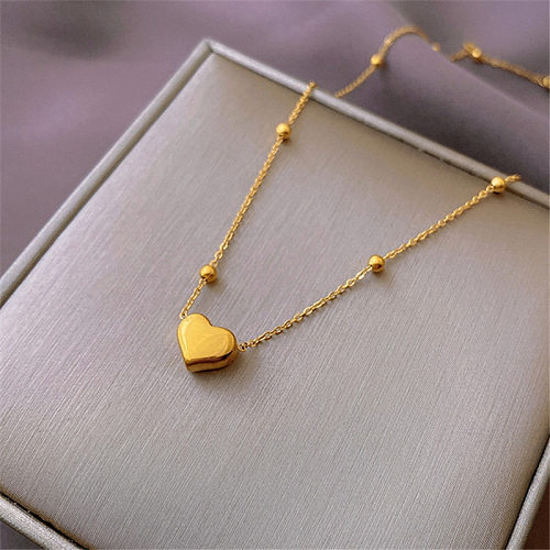Love Stainless Steel Female Fashion Trend Simple Ball Clavicle Chain Necklace