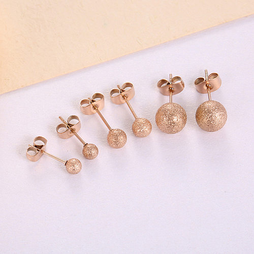 1 Pair Simple Style Round Stainless Steel Ear Studs