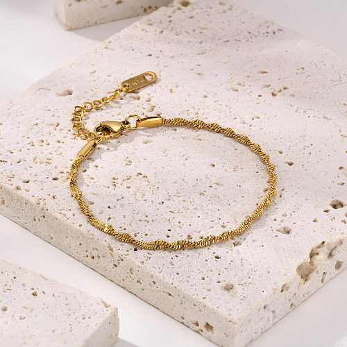 Atacado estilo simples estilo romano geométrico cor sólida pulseiras banhadas a ouro