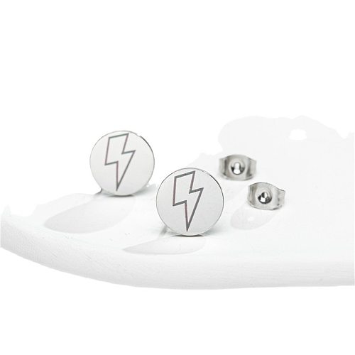 1 Pair Simple Style Round Star Moon Stainless Steel  Plating Ear Studs