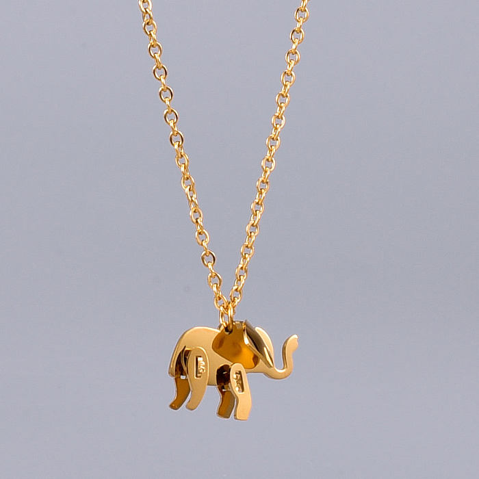 schmuck Mode Auspicious Baby Elefant Nähte Edelstahl Halskette Großhandel Schmuck