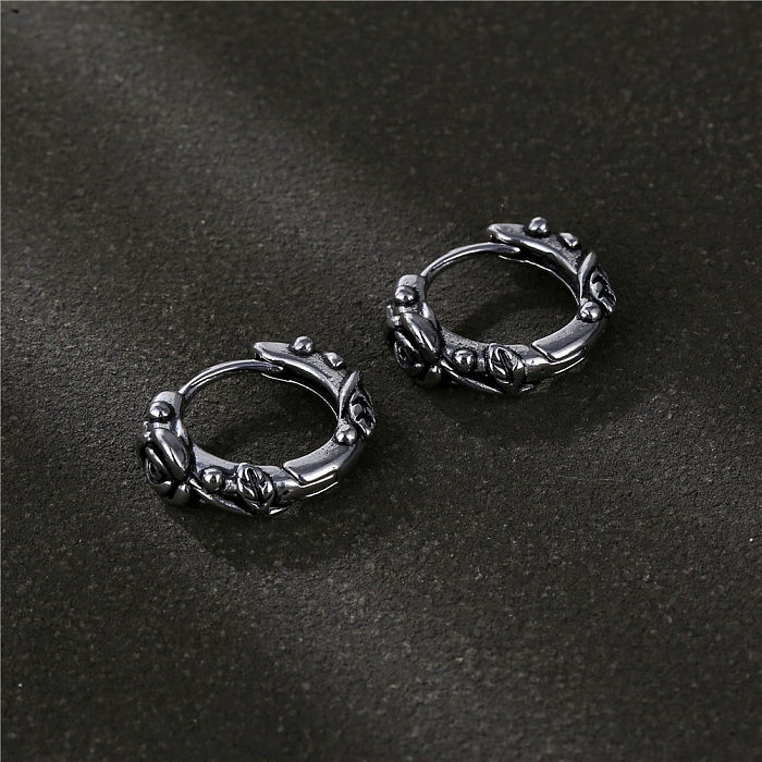1 Pair Fashion Geometric Stainless Steel Plating Hoop Earrings