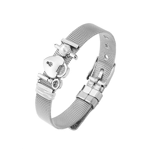 Modisches Sweetheart-Armband aus Titan und Edelstahl (Stahlfarbe) NHHN0379-Stahlfarbe